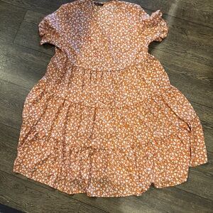 SHEIN Orange Floral Dress